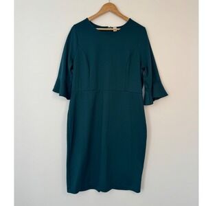 Professional Old Navy Women XL Sheath Dress Teal Bell Sleeve Round Neck Solid